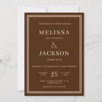Modern Minimalsit Elegant Classic Brown Wedding