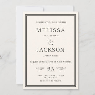 Modern Minimalsit Elegant Classic Wedding  Invitation