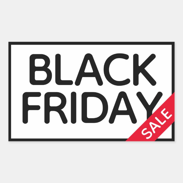 Modern, Minimial Black Friday Sale  Rectangular Sticker (Front)