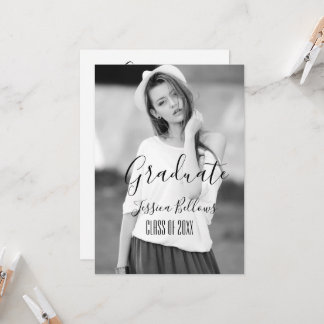 Modern Minimilist Photo Graduation  Invitation