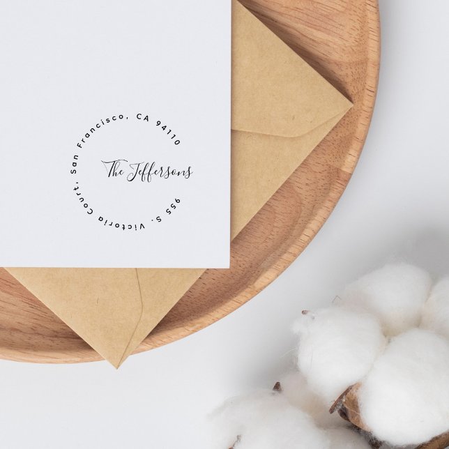 Modern Minimlaist Chic Family Return Address Rubber Stamp (Creator Uploaded)