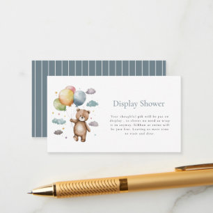 Modern minimlistic teddy baby shower  enclosure card