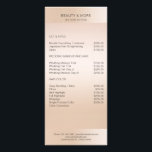 Modern minimum beige skin colour rack card<br><div class="desc">Modern business,  minimalist,  beige.  Designed for designers,  stylists,  salons,  hair and make-up artists,  nails and lash artists,  wellness centre and edit the card by entering your data. You can select the font,  colour and position individually by "further personalisation".</div>