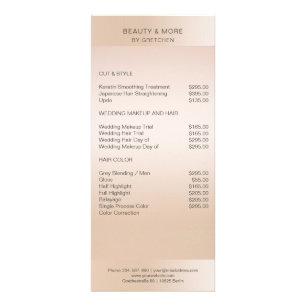 Modern minimum beige skin colour rack card