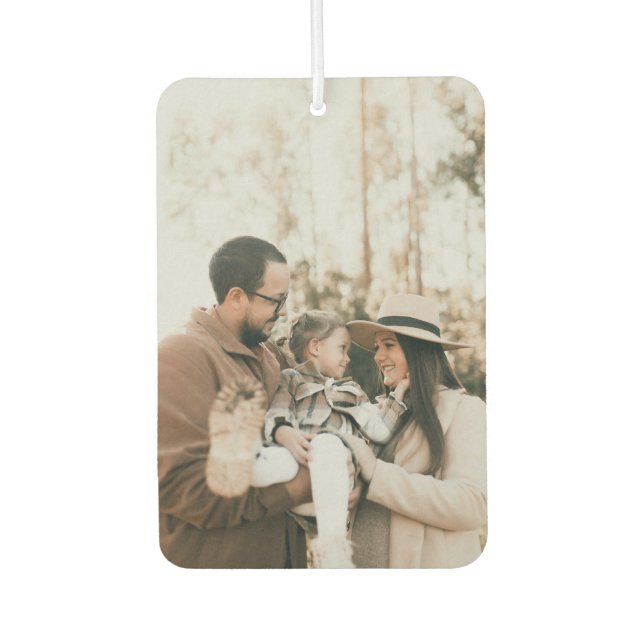 Modern Minmalist Family Photo  Car Air Freshener (Front)