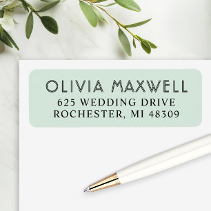 Modern Mint Black Art Deco Wedding Address