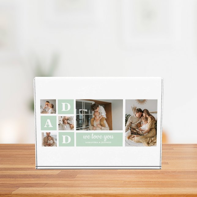 Modern Mint Collage Photo Dad Best Gift (Creator Uploaded)