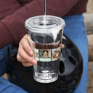 Modern Mint Collage Photo Dad Best Gift Acrylic Tumbler