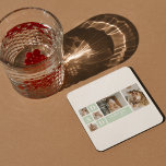 Modern Mint Collage Photo Dad Best Gift Square Paper Coaster<br><div class="desc">Modern Mint Collage Photo Dad Best Gift is a unique and personalised gift that is perfect for any occasion such as Father's Day, birthdays, or any other special day that honours fathers. This gift is designed to showcase the special moments and memories that you've shared with your dad throughout the...</div>