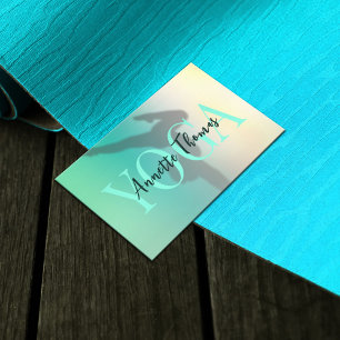 Modern mint gradient yoga  business card