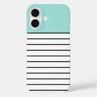 Modern Mint Green Black White Stripes Pattern 