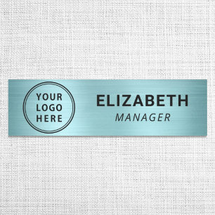 Modern Mint Green Business Logo Name Tag