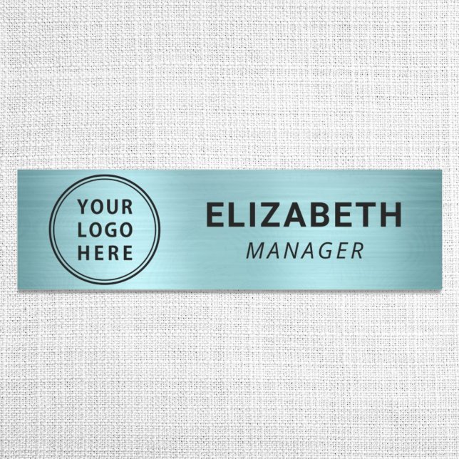 Modern Mint Green Business Logo Name Tag (Creator Uploaded)