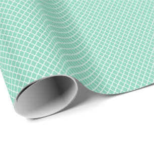 Modern Mint Green Moroccan Quatrefoil Pattern Wrapping Paper