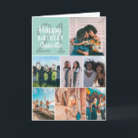 Modern mint green photos collage grid 21 birthday card<br><div class="desc">Cool modern mint green photos collage grid 21 birthday ,  add 8 of your friends favourite photo with a modern and cool elegant script font typography. Add your message inside.</div>