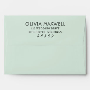 Modern Mint Green Wedding Envelope