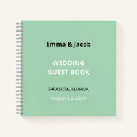 Modern Mint Green Wedding Guest Book