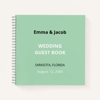 Modern Mint Green Wedding Guest Book
