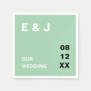 Modern Mint Green Wedding Napkins