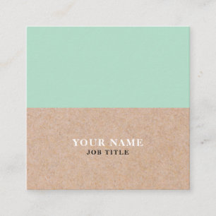 Modern Mint PRINTED Kraft Square Business Card