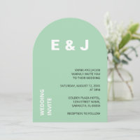 Modern Mint Wedding Invitation