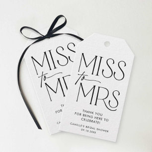 Modern Miss to Mrs Bridal Shower Gift Tags