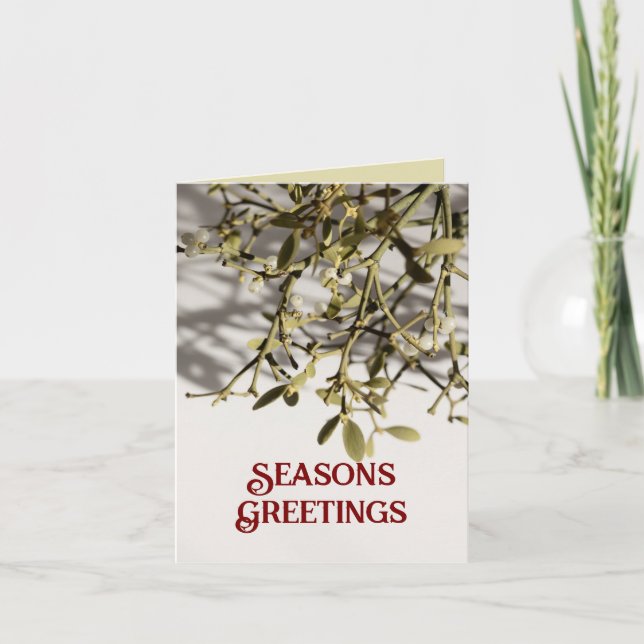 Modern Mistletoe Christmas Holiday Card (Front)