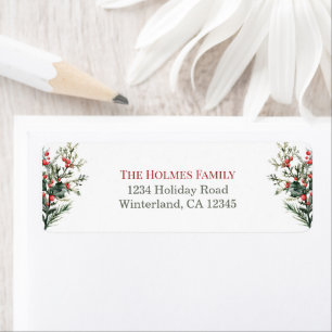 Modern Mistletoe Christmas Return Address