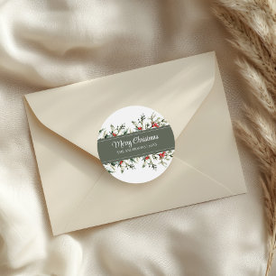 Modern Mistletoe Merry Christmas Gift Stickers