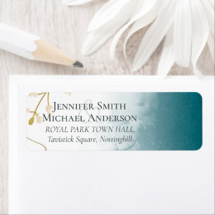 Modern Misty Blue Gold Wedding