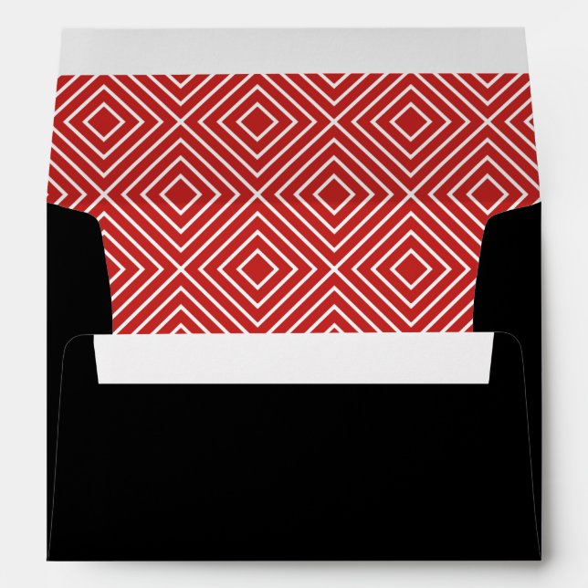 Modern Mitzvah Printed Return Address Patterned Envelope (Back (Bottom))