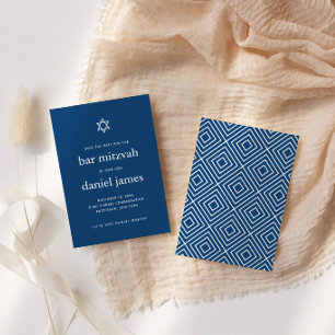 Modern Mitzvah Star of David Save the Date Small Invitation