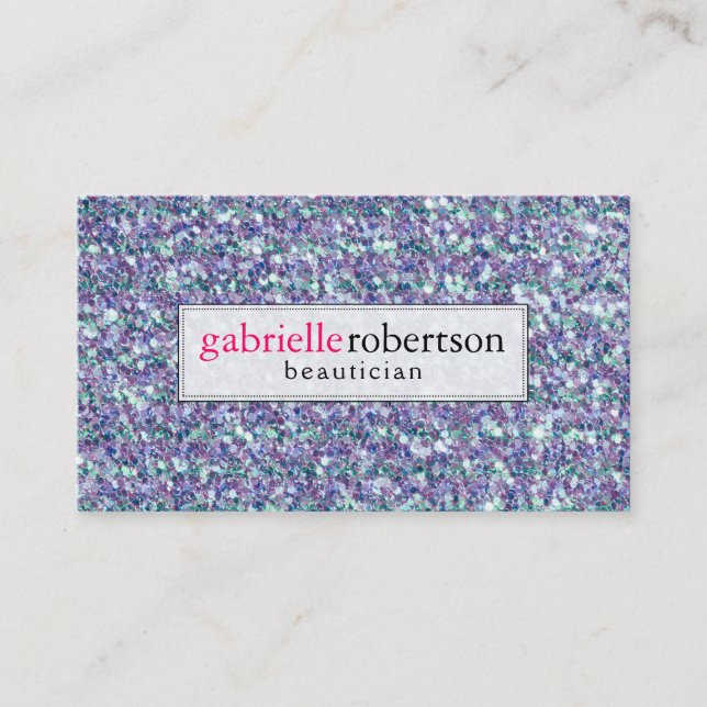 Modern Mixed Colours Glitter & Sparkles Business Card (Front)