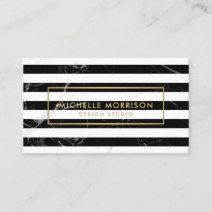 Modern Mixed Marble Stripes Interior Designer Business Card