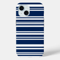 Modern Mixed Navy and White Stripes
