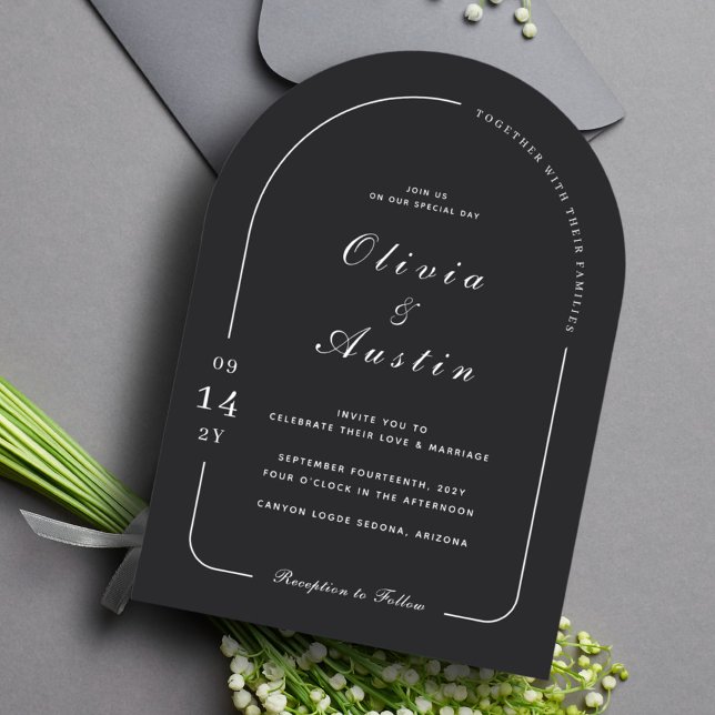 Modern Mnimalist Arch Photo Elegant Unique Wedding Invitation (Creator Uploaded)
