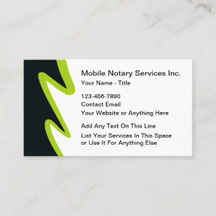 Modern Mobile Notary Services Business Cards