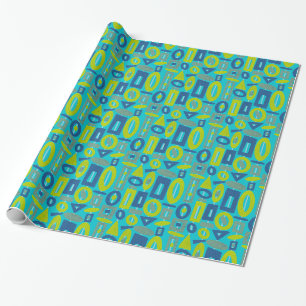 Modern Mobiles Blues & Bright Wrapping Paper