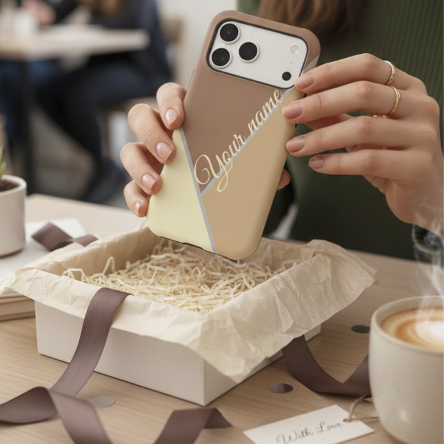 Modern Mocha Brown Geometric Color Block Custom (Creator Uploaded)