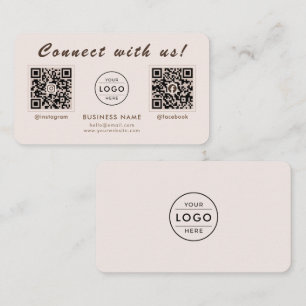 Modern Mocha Dual QR Code Multi Social Business Card