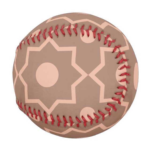 Modern Mocha Mousse Dusty Pink Geometric Shape  Baseball (Back Left)