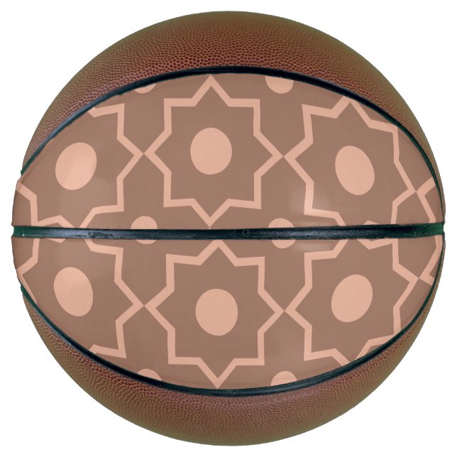 Modern Mocha Mousse Dusty Pink Geometric Shape  Basketball (Front)