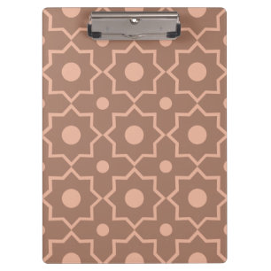 Modern Mocha Mousse Dusty Pink Geometric Shape  Clipboard