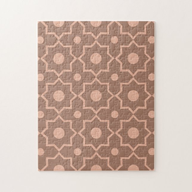Modern Mocha Mousse Dusty Pink Geometric Shape  Jigsaw Puzzle (Vertical)