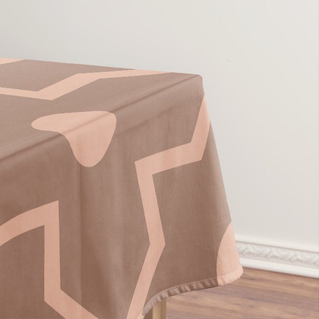 Modern Mocha Mousse Dusty Pink Geometric Shape  Tablecloth (In Situ)