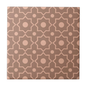 Modern Mocha Mousse Dusty Pink Geometric Shape Tile
