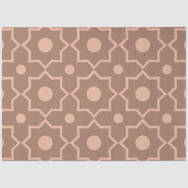 Modern Mocha Mousse Dusty Pink Geometric Shape  Tissue Paper (Front)