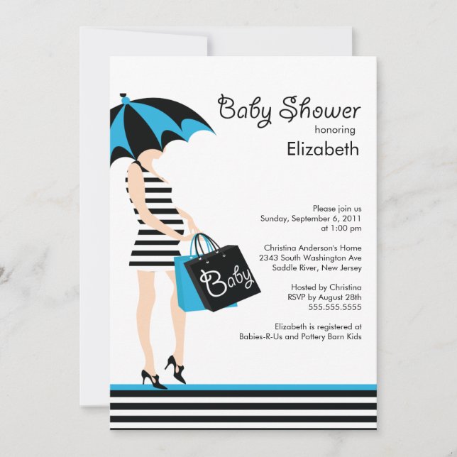 Modern Mod Mum Boy Baby Shower Invitation (Front)
