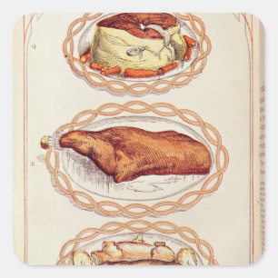 Modern Mode of Serving Dishes, from Mrs. Beaton Square Sticker