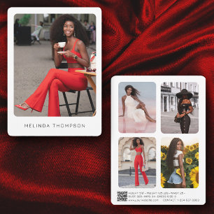 Modern Modelling Actor Comp Card 5 Photo QR Code